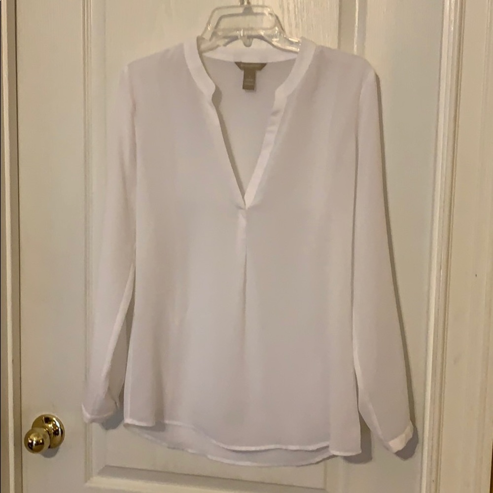 Banana Republic sheer white blouse
